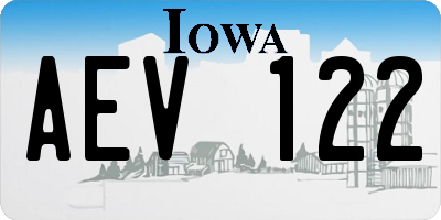 IA license plate AEV122