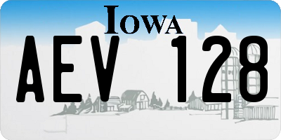 IA license plate AEV128