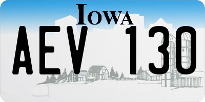 IA license plate AEV130