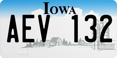 IA license plate AEV132