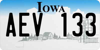 IA license plate AEV133