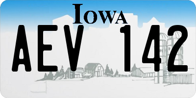 IA license plate AEV142