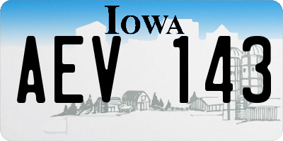 IA license plate AEV143
