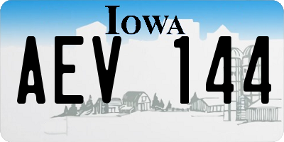 IA license plate AEV144