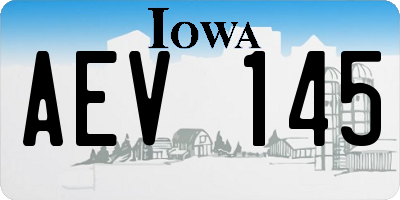 IA license plate AEV145