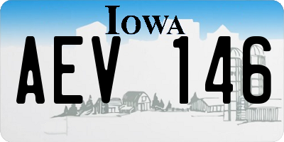 IA license plate AEV146