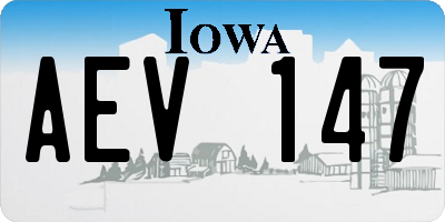 IA license plate AEV147