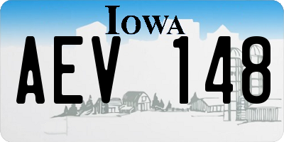 IA license plate AEV148