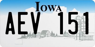 IA license plate AEV151