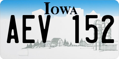 IA license plate AEV152