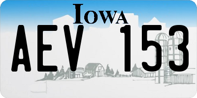 IA license plate AEV153