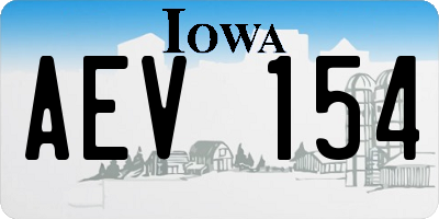 IA license plate AEV154