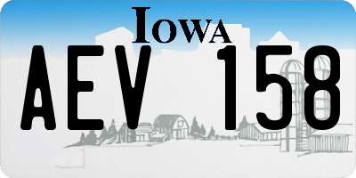 IA license plate AEV158