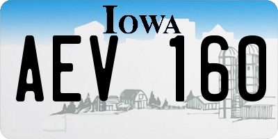 IA license plate AEV160