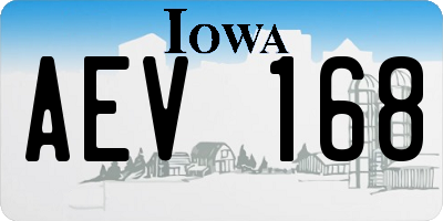 IA license plate AEV168