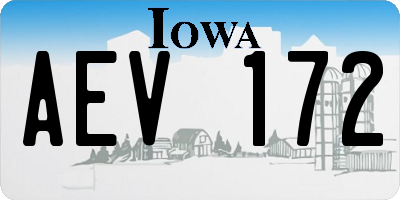 IA license plate AEV172
