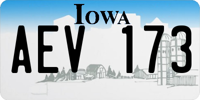IA license plate AEV173