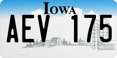 IA license plate AEV175