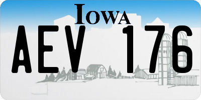 IA license plate AEV176