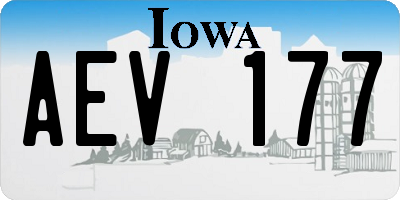IA license plate AEV177