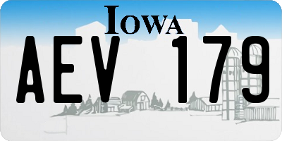 IA license plate AEV179