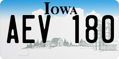 IA license plate AEV180