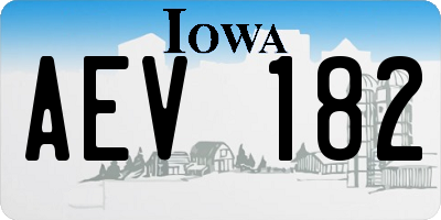 IA license plate AEV182