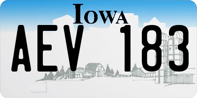 IA license plate AEV183