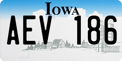 IA license plate AEV186