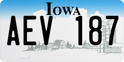 IA license plate AEV187