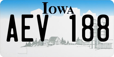 IA license plate AEV188