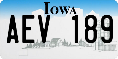 IA license plate AEV189