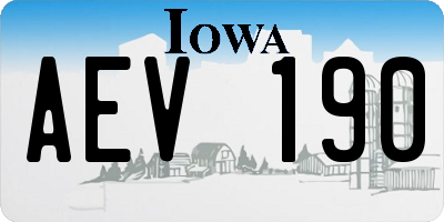 IA license plate AEV190