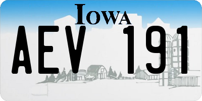 IA license plate AEV191