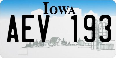IA license plate AEV193