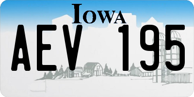 IA license plate AEV195