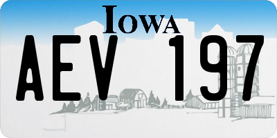 IA license plate AEV197