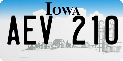 IA license plate AEV210