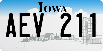 IA license plate AEV211