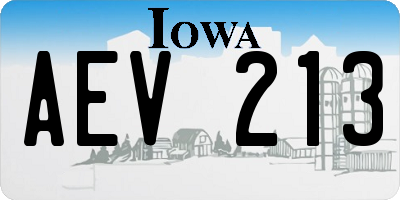 IA license plate AEV213
