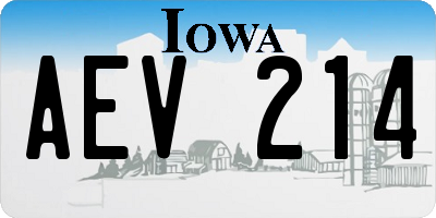 IA license plate AEV214