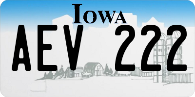IA license plate AEV222