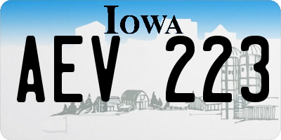 IA license plate AEV223