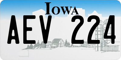 IA license plate AEV224