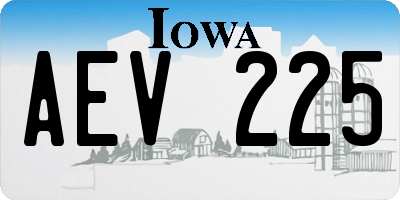 IA license plate AEV225