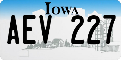 IA license plate AEV227