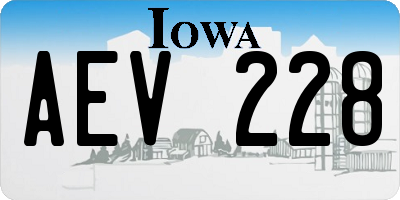 IA license plate AEV228