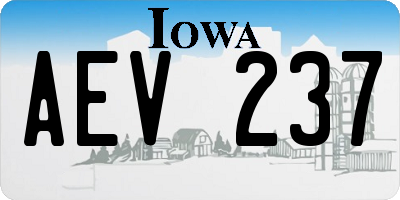 IA license plate AEV237