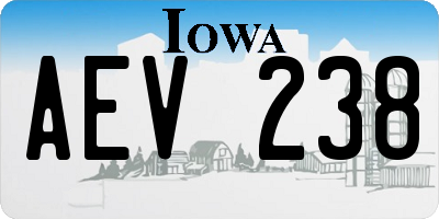 IA license plate AEV238