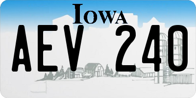 IA license plate AEV240